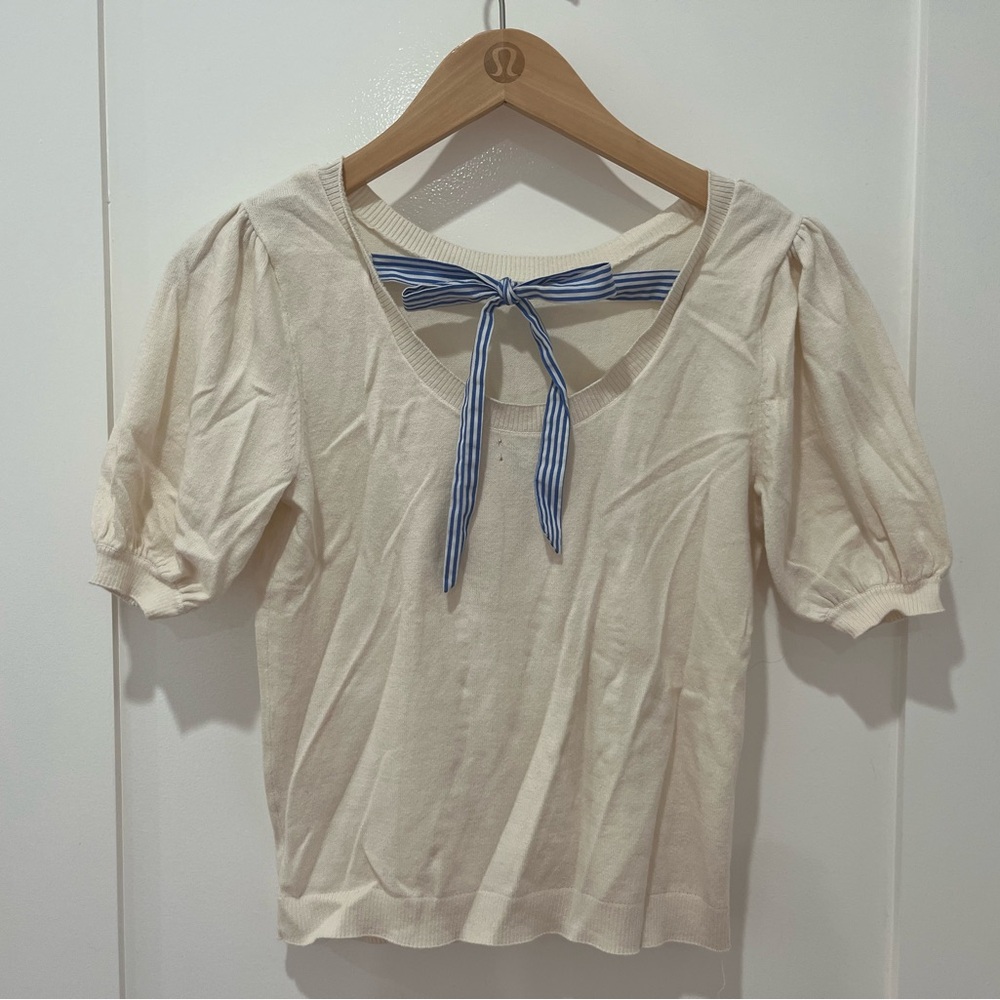 J.Crew Short-Sleeve Tie-Back Sweater